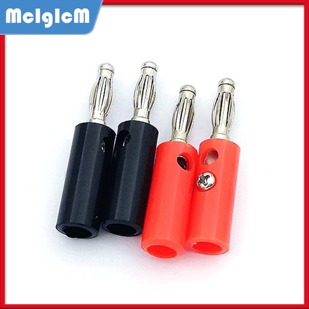 Set 10 đầu nối cho dây loa âm thanh màu đỏ + đen 4mm