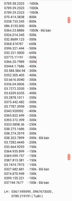 Sim số đẹp - Sim Viettel - Vui lòng ib số cần mua