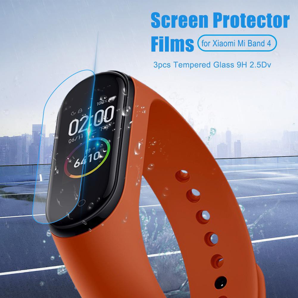 Set 3 Kính Cường Lực 9h 2.5d Chuyên Dụng Cho Xiaomi Mi Band 4