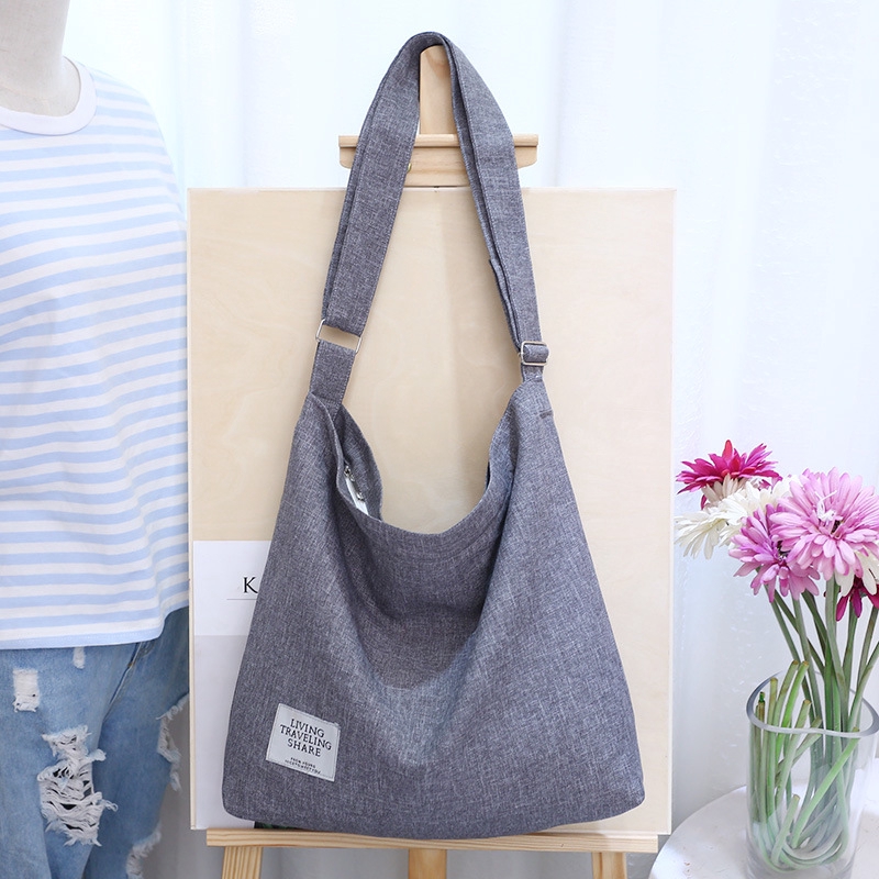 Túi xách vải canvas cỡ lớn phong cách vintage thời trang cho nữ