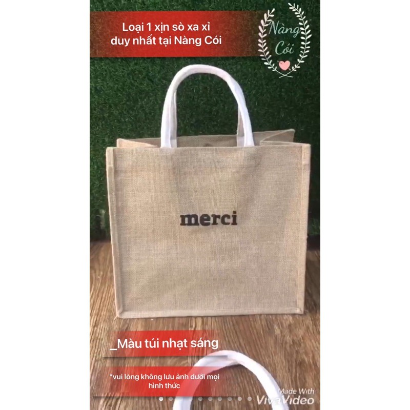 Túi Cói Merci Loại 1 (có đế đệm đáy, có lót) | BigBuy360 - bigbuy360.vn