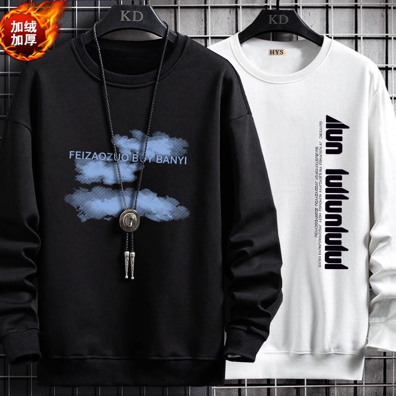 Áo hoodie rộng rãi trang phục thương hiệu sành điệu mẫu mới thu đông dày dặn cho nam khoác thêm nhung cặp đôi học sinh phong cách Hồng Kông instagram