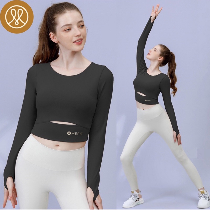 Áo thể thao dài tay croptop tập gym yoga MEFIT Jasmine top
