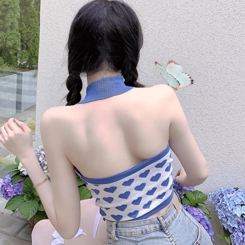 Áo len lửng cổ yếm quyến rũ thời trang cho nữ
