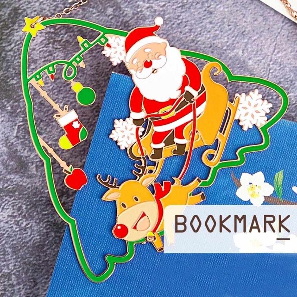 PEWANY Thẻ Đánh Dấu Trang Sách Hình Ông Già Noel / Bông Tuyết Phối Tua Rua Kiểu