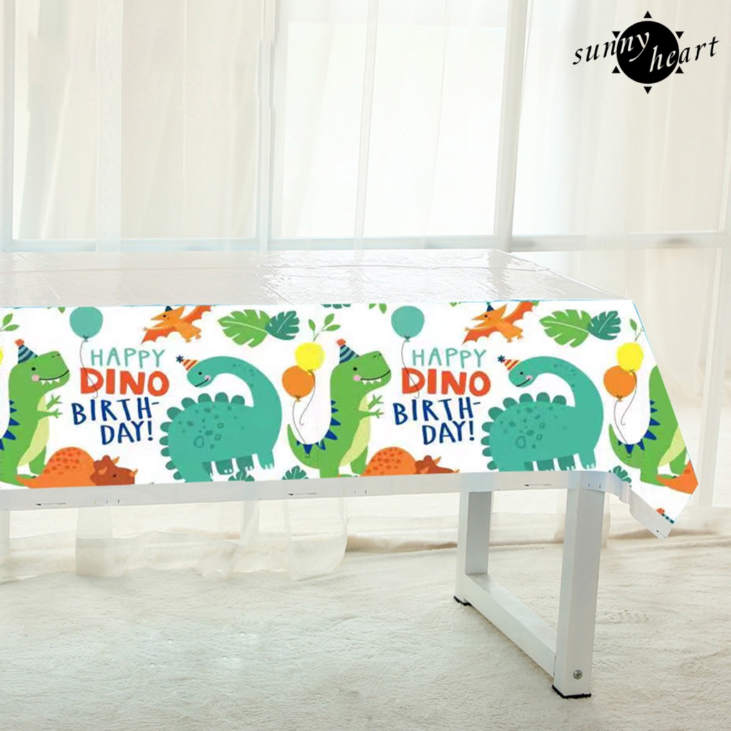 Set 1 Bộ Khăn Trải Bàn Ăn Sử Dụng 1 Lần In Họa Tiết Khủng Long Hoạt Hình Tiện Dụng Cho Tiệc Cưới