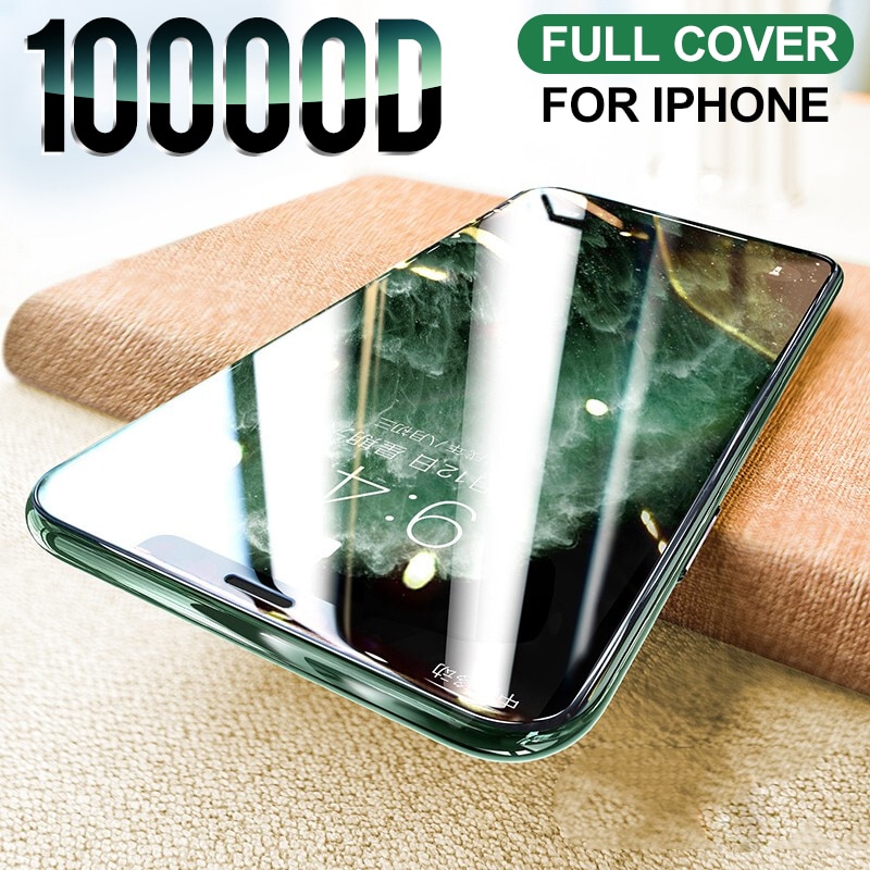 Kính cường lực chống sốc 10000d thích hợp cho Iphone 12 11 Pro X Xr Xs Max 7 8 6 6s Plus