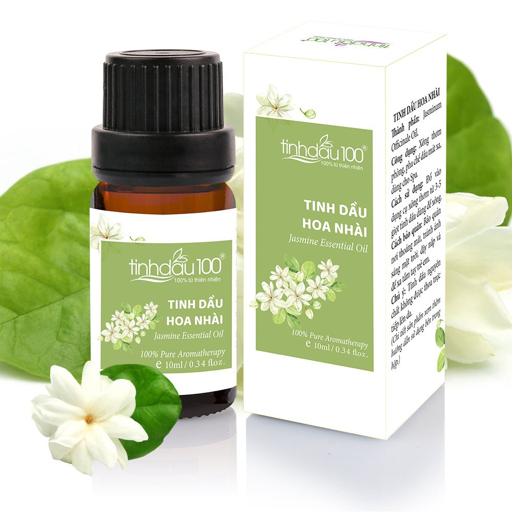 Tinh dầu hoa nhài Jasmine Tinh Dầu 100. Nguyên chất 100% xông thơm phòng, xông mặt, massage làm đẹp da lọ 10ml