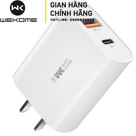 BỘ SẠC NHANH PD18W+QC3.0 KÈM CÁP iPHONE TYPEC-LIGHTNING TƯƠNG THÍCH TẤT CẢ THIẾT BỊ WK-U101 CHÍNH HÃNG