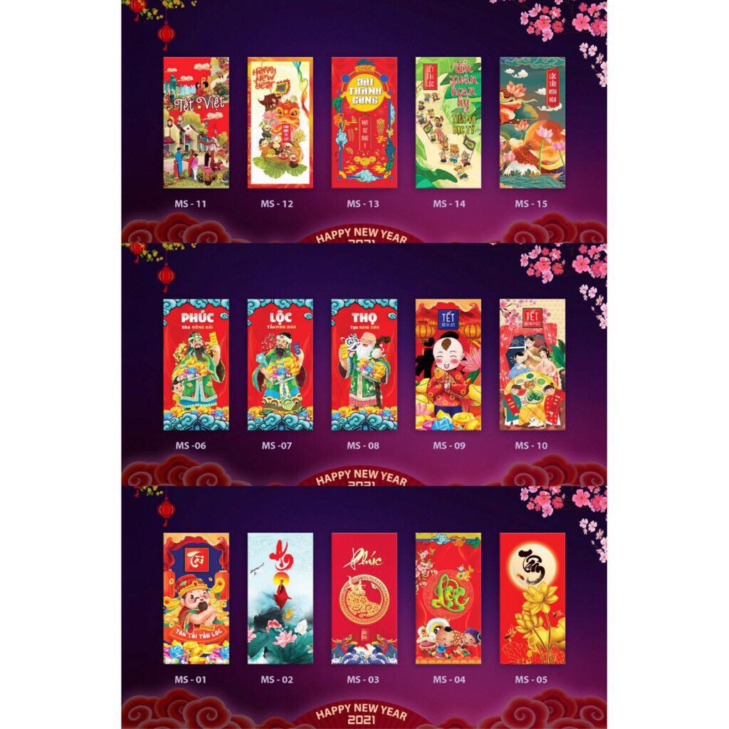 5 bao lì xì Tết nhiều mẫu đẹp (giao ngẫu nhiên)