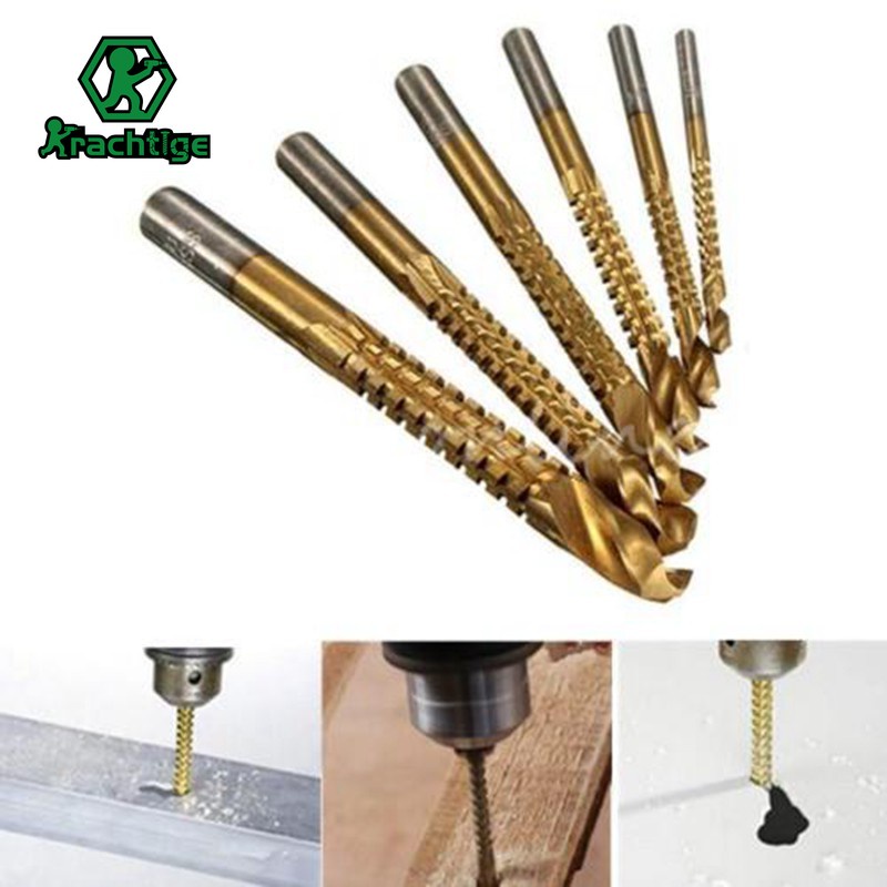 Bộ 6 mũi khoan titan HSS