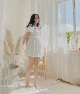 Đầm tay phồng tùng bí