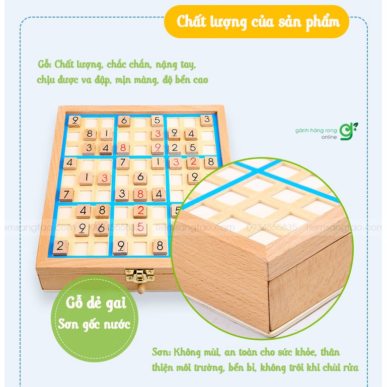 Trò chơi trí tuệ Sudoku hộp gỗ 1 BGS1, Boardgame thư giãn