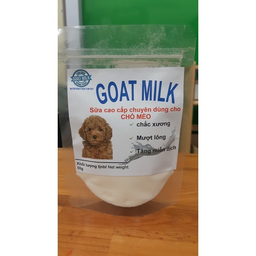 bột sữa dê cho chó mèo GOAT MILK túi 50g