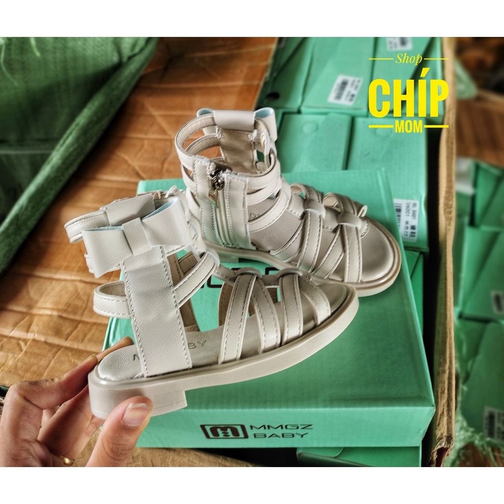 sandal bé gái dép quai hậu chiến binh nơ xinh xắn quai đan chéo da PU mềm êm chân đế chống trượt full hộp V6001