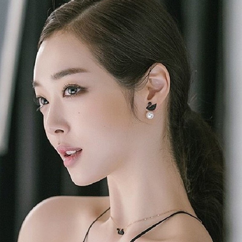 Swarovski Hoa Tai Hình Thiên Nga Đính Đá Sang Trọng Cho Nữ