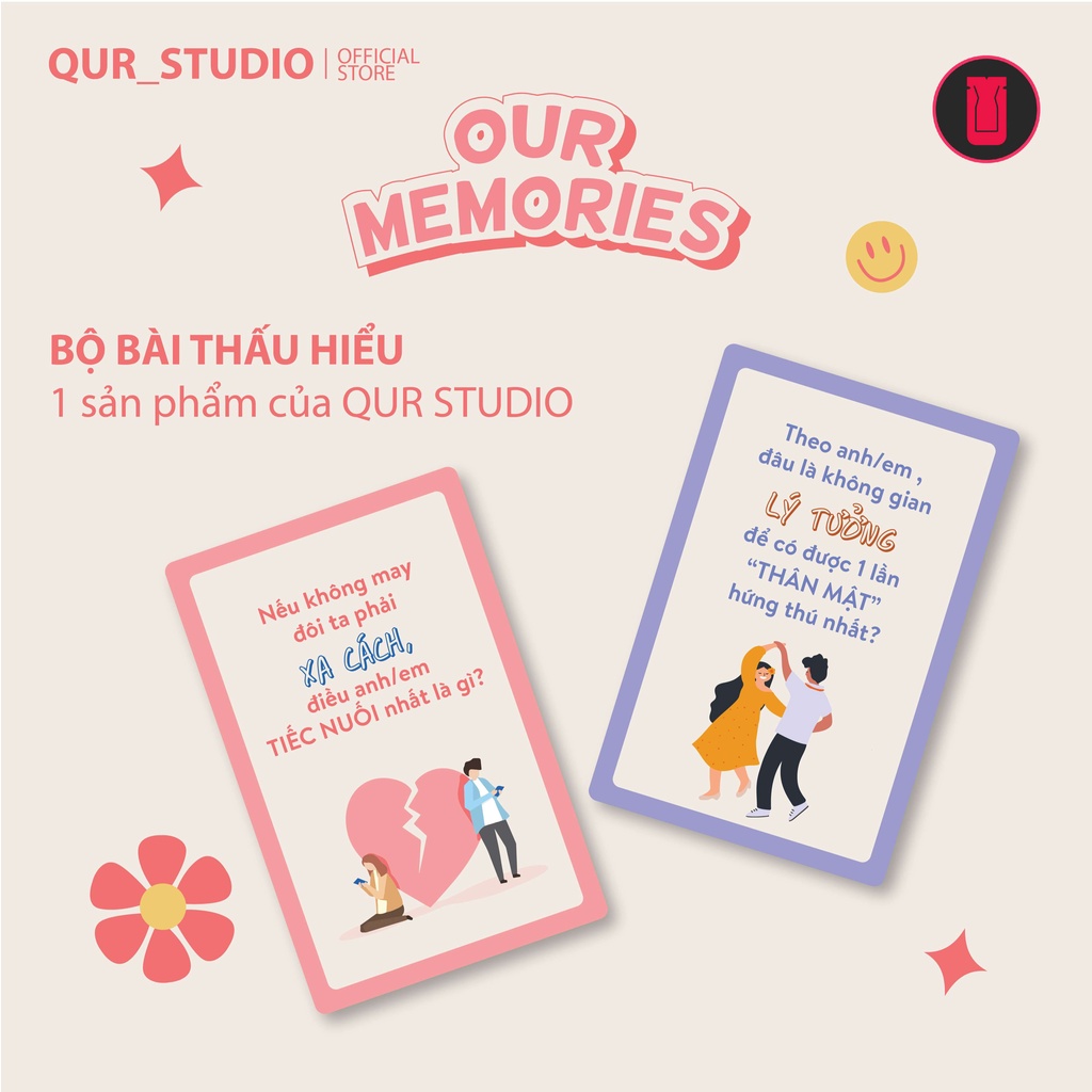 Bộ Bài Tình Yêu Thấu Hiểu Our Memories –Card Game Bởi QUR STUDIO Gắn Kết Thấu Hiểu Dành Cho Các Cặp Đôi