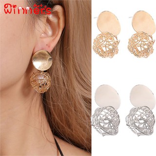 Bông tai hình học retro phối hạt sang chảnh