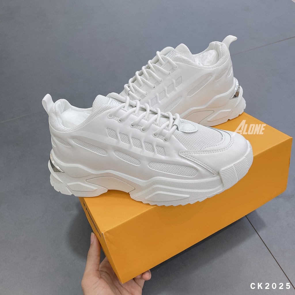 ( FREE SHIP ) Giày thể thao nam, độn đế , sneaker full trắng CK2025