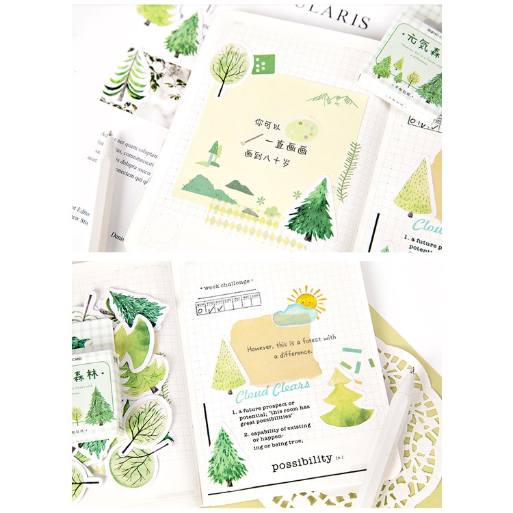 Set 45 Miếng Dán Trang Trí Sổ Lưu Niệm