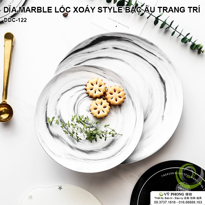 DĨA SỨ MARBLE LỐC XOÁY LIVING ART STYLE BẮC ÂU TRANG TRÍ BÀN ĂN NHÀ BẾP ĐẠO CỤ CHỤP ẢNH SẢN PHẨM INS DDC-122a,b,c,d