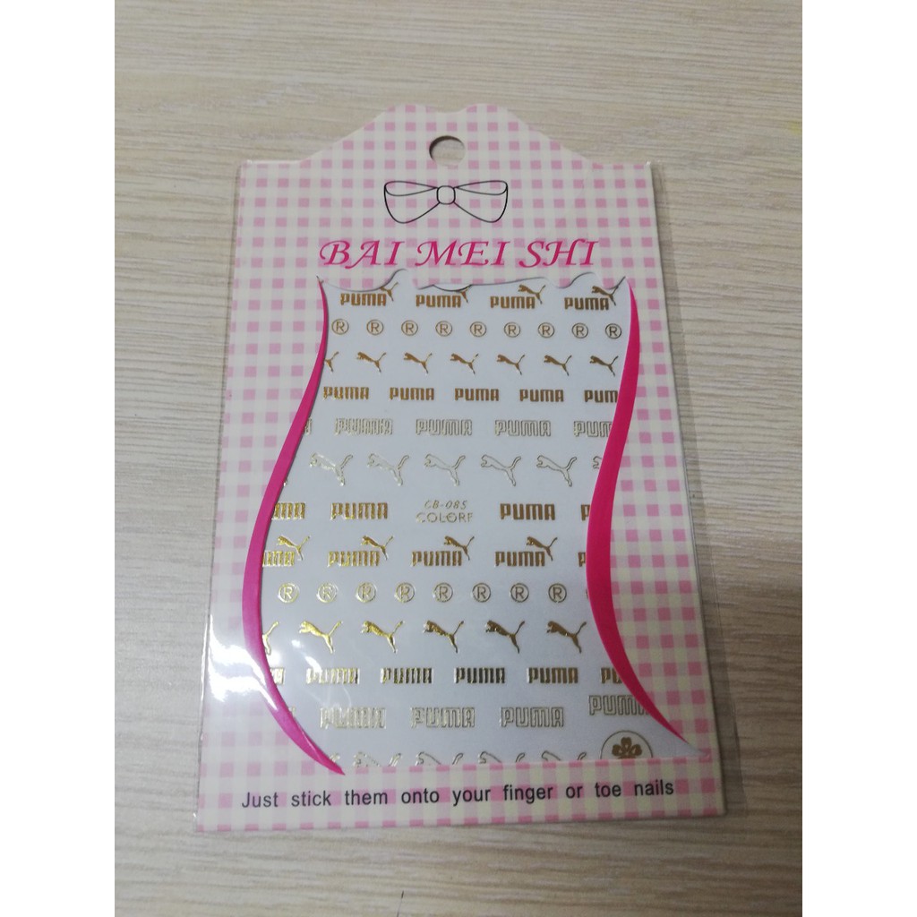 Miếng dán móng tay 3d nail sticker thương hiệu nổi tiếng màu ngẫu nhiên