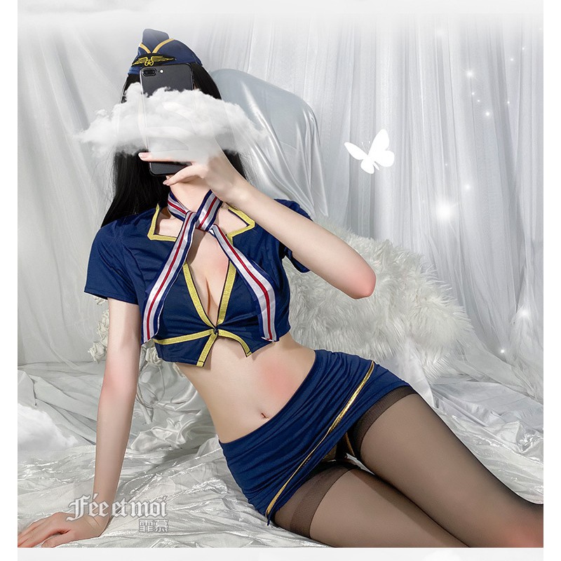 Váy ngủ Cosplay 💝 Free ship 💝 đồ ngủ tiếp viên Police sexy quyến rũ | BigBuy360 - bigbuy360.vn