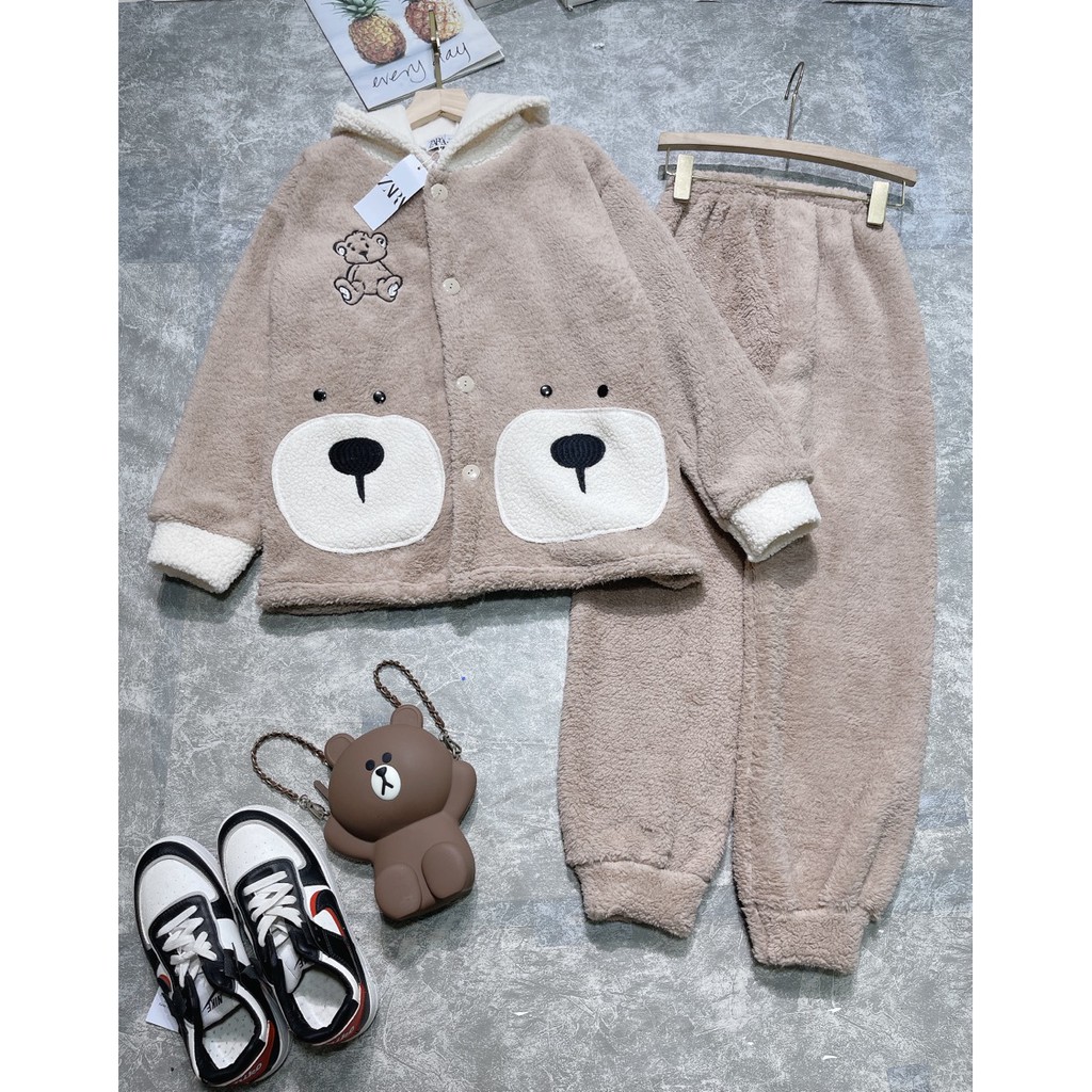 Bộ đồ ngủ nữ, áo lông cao cấp dày dặn siêu ấm kiểu dáng trẻ trung 8A01648 | BigBuy360 - bigbuy360.vn