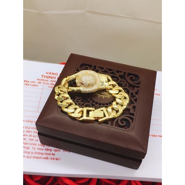 vòng tay nam đính đá mạ vàng kiểu dáng trẻ trung hot hit
