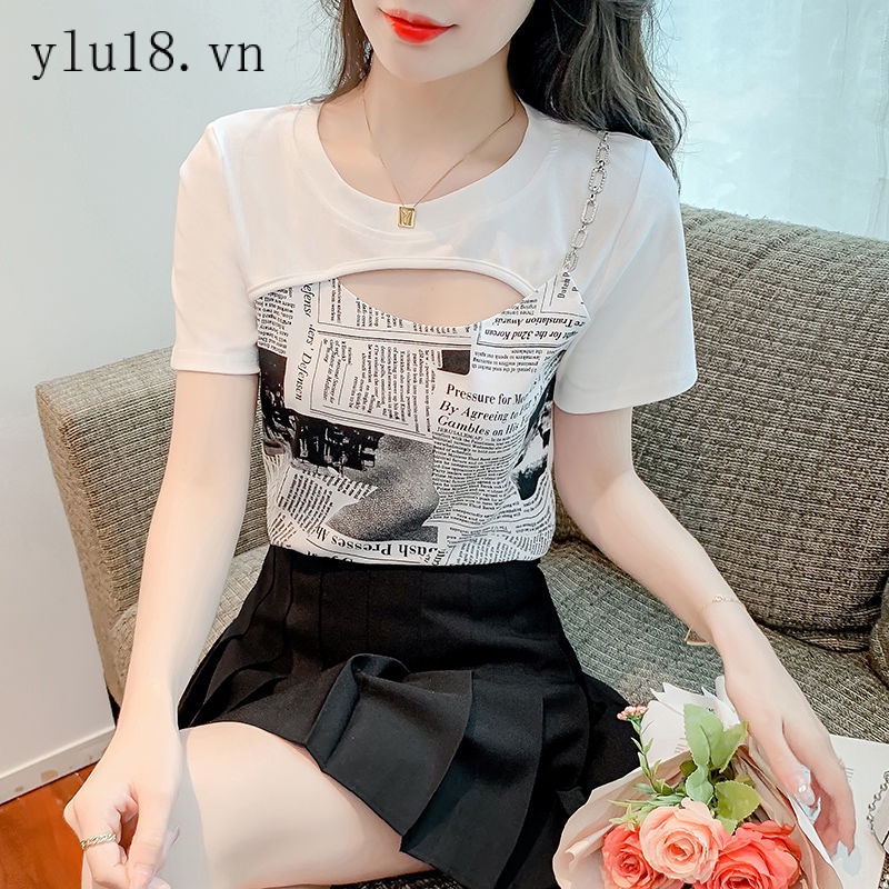 Áo Thun Tay Ngắn Phong Cách Mới Mùa Hè 2022 Quyến Rũ Cho Nữ