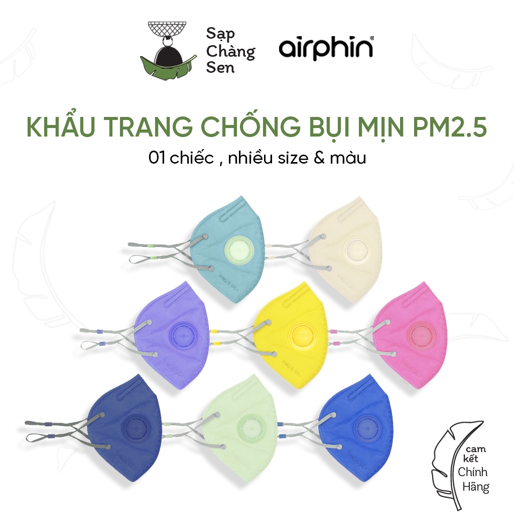 Khẩu trang Airphin chống ô nhiễm, bụi mịn PM 2.5 - người lớn