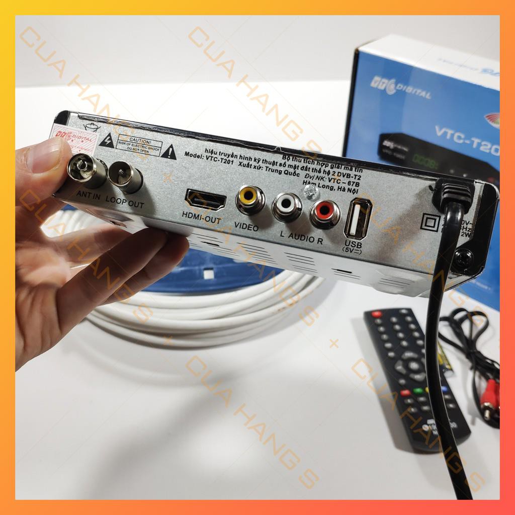 Đầu thu kỹ thuật số DVB T2 VTC T201 tặng Anten xanh 15m miễn phí truyền hình số mặt đất