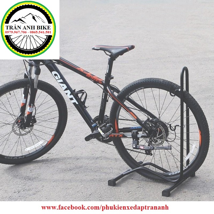 Chân chống xe đạp chữ L có móc dựng bên đa năng