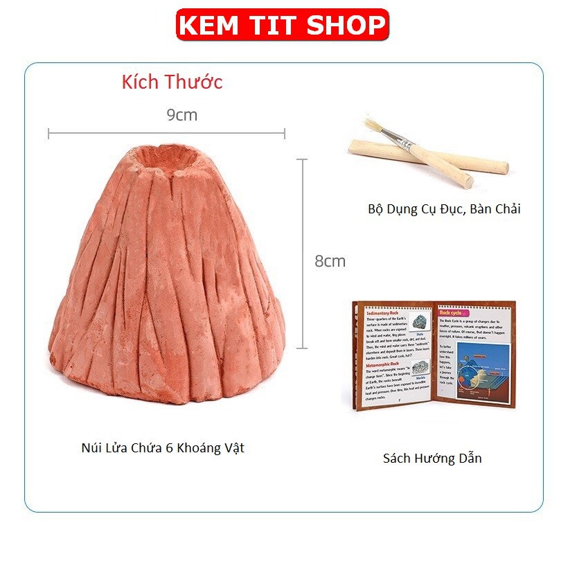 Đồ Chơi Khủng Long [𝐇𝐎𝐓 𝐒𝐀𝐋𝐄] Đồ Chơi Khảo Cổ Tìm Hóa Thạch Núi Lửa