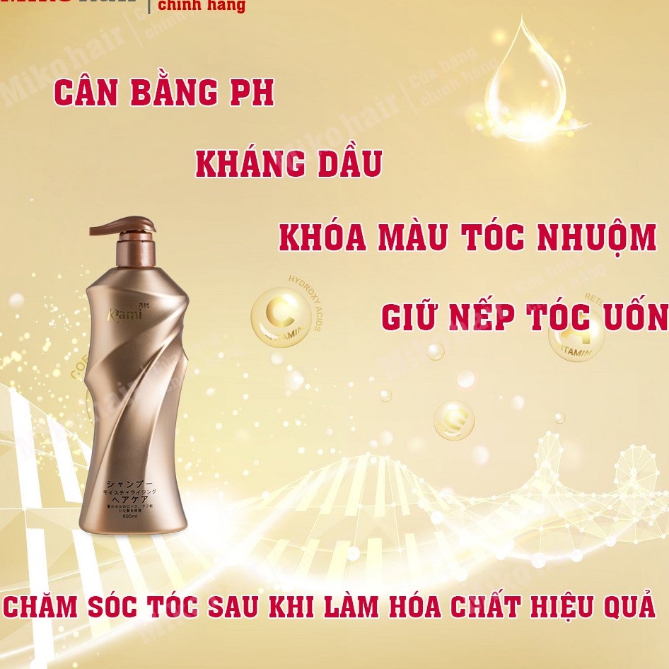 Dầu xả siêu mượt Plus Kami cân bằng PH da đầu, giữ ẩm cho tóc hiệu quả cao, chăm sóc tóc hư tổn