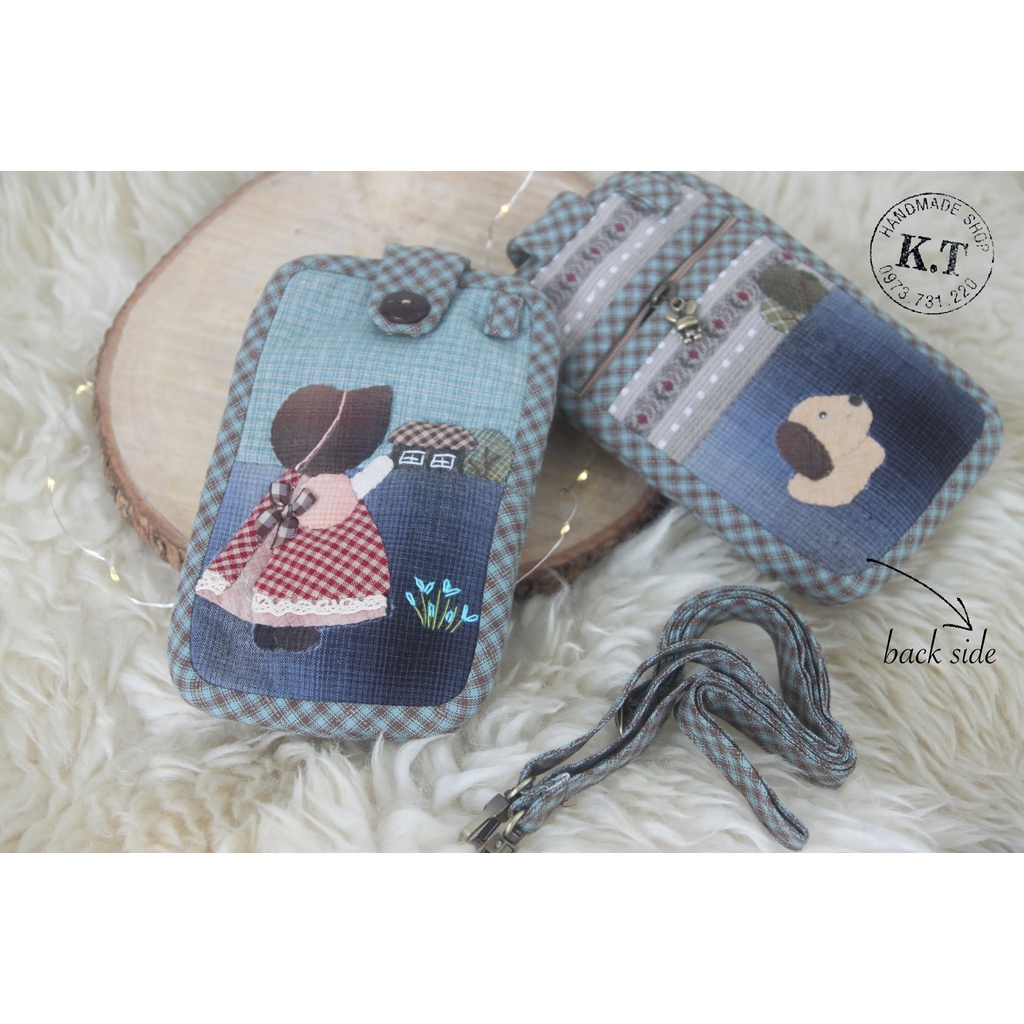 Túi đeo handmade vải Nhật may tay nghệ thuật ghép vải hoạ tiết vintage