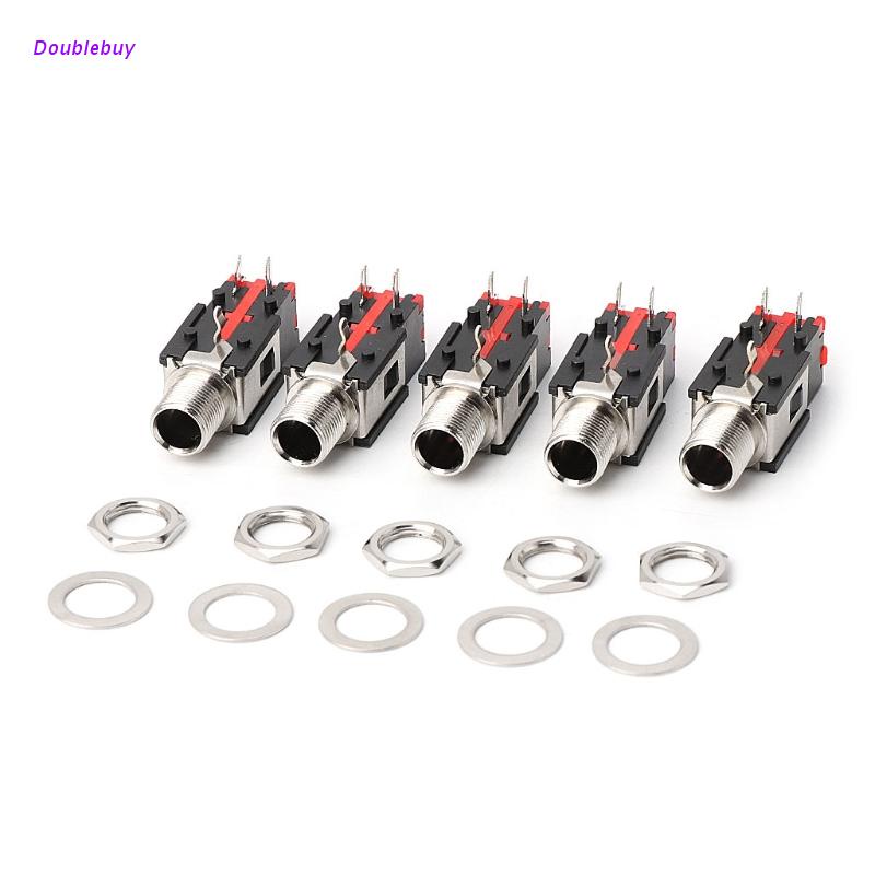Set 5 Đầu Kết Nối Jack Cắm Âm Thanh 6.35mm 1/4 2Pin Female Dành Cho Điện Thoại