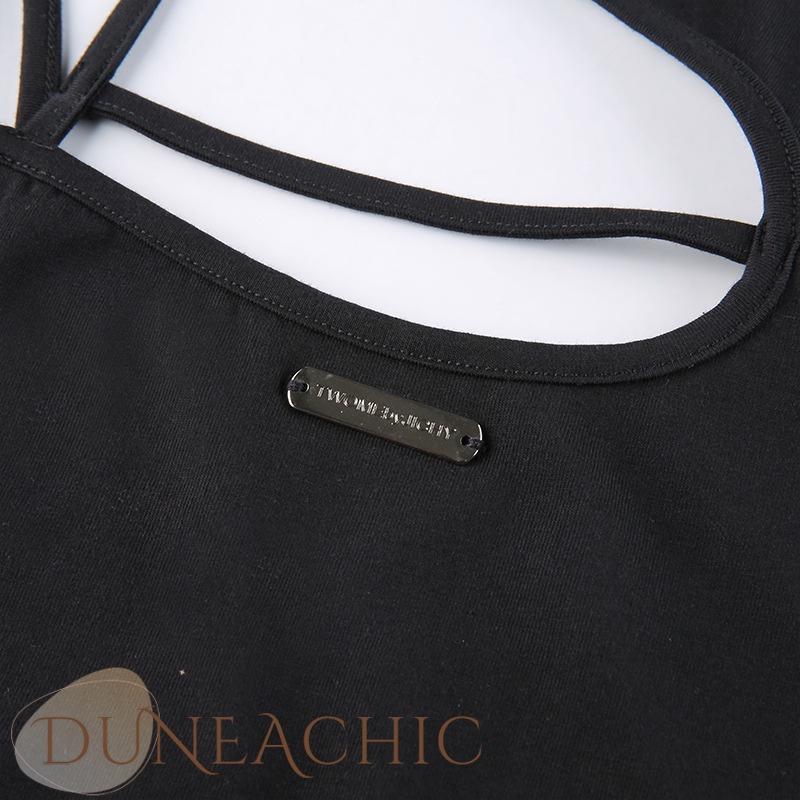 DUNEA Áo Hai Dây Màu Sắc Trơn Thời Trang Cho Nữ