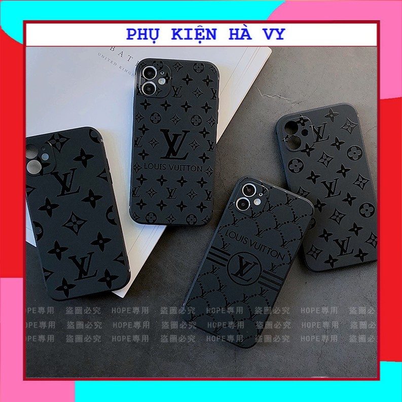 Ốp điện thoại mềm màu đen in họa tiết logo LV cá tính cho 6/6plus/6splus/7/7plus/8/8plus/x/xr/xs/11/12/pro/max/plus/prom