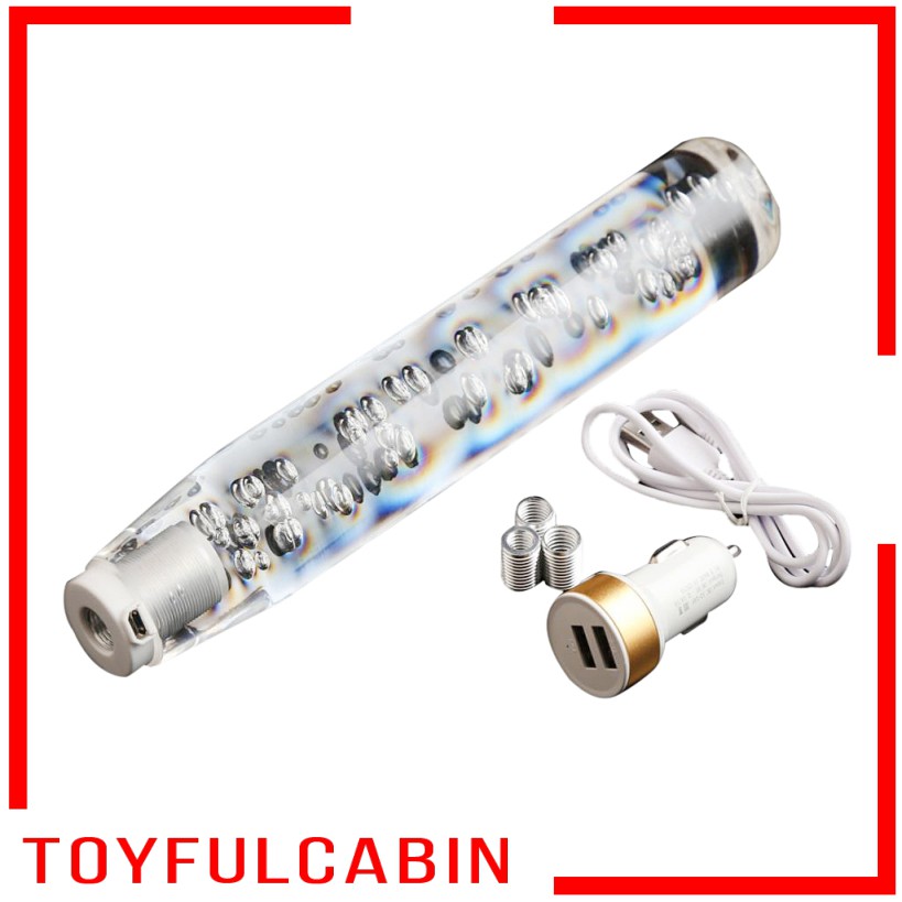 Núm Gạt Cần Số Xe Hơi Có Đèn LED Hình Bong Bóng Pha Lê Thông Dụng 25cm