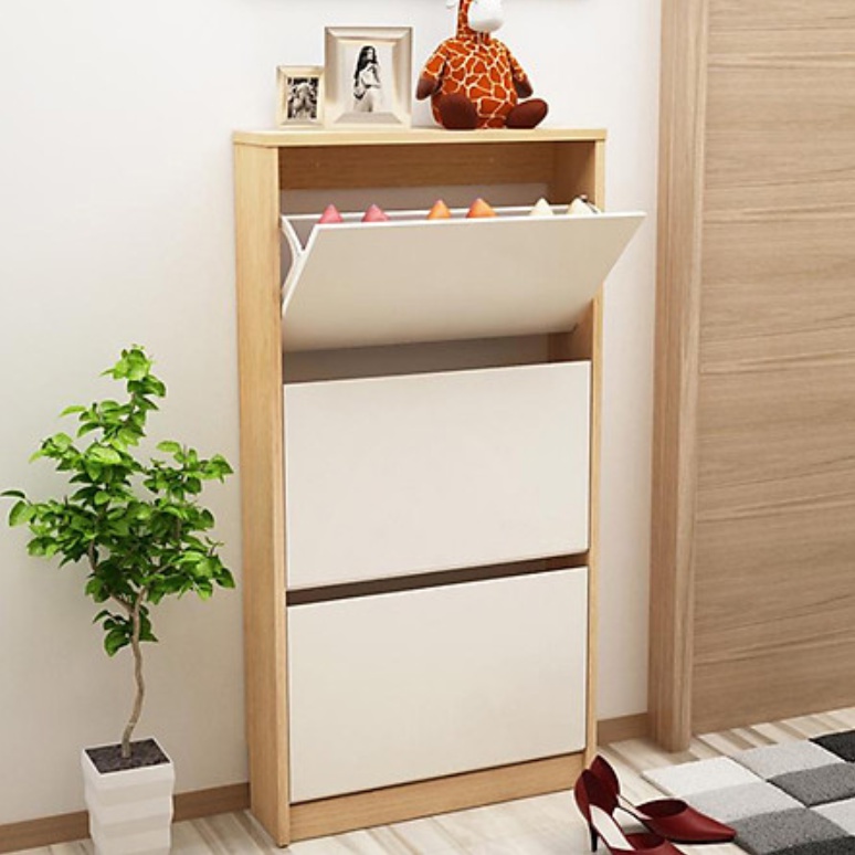 Tủ Giày Thông Minh IGA Cánh Lật Cất Giữ 24 Đôi Giày Gô MDF Phủ Melamin Chống Nước Chống Xước GP20