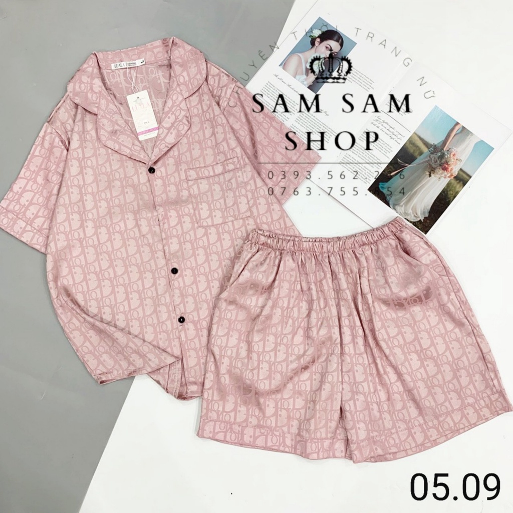 Đồ ngủ nữ, pijama lụa, bộ mặc nhà mềm mịn áo cộc quần dài size 40-65kg - Sam Sam Shop