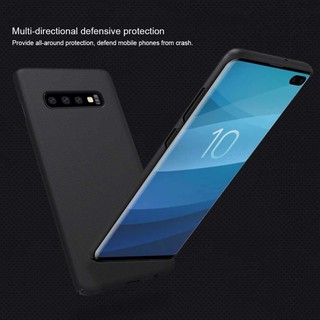 Ốp lưng cho Samsung Galaxy S10 5G hiệu NIllkin sần tặng giá đỡ (đen)