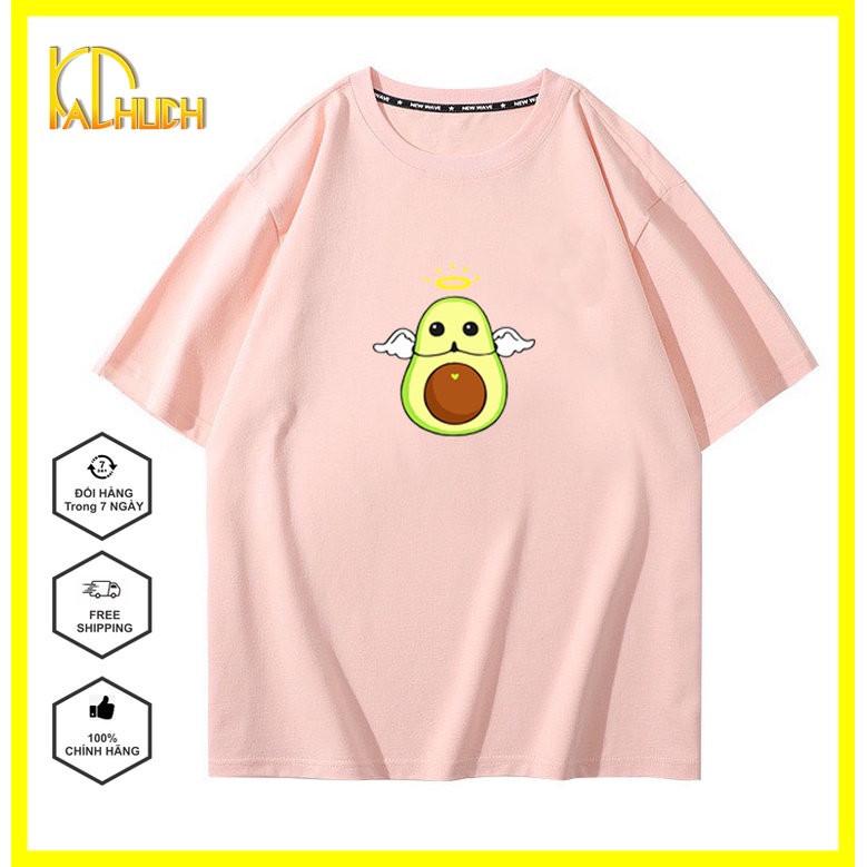 ÁO THUN NAM NỮ UNISEX TAY LỠ FORM RỘNG IN QUẢ BƠ DỄ THƯƠNG FREESIZE &amp;lt;75KG