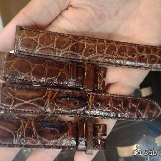 Dây đồng hồ da cá sấu thật 100% handmade