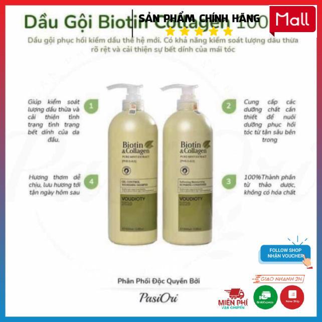 Dầu Gội xả (cặp) collagen & Biotin XANH LÁ, XANH DƯƠNG, VÀNG, TRẮNG  phục hồi hư tổn ,khô xơ, chống rụng 79 _Shopee Mall