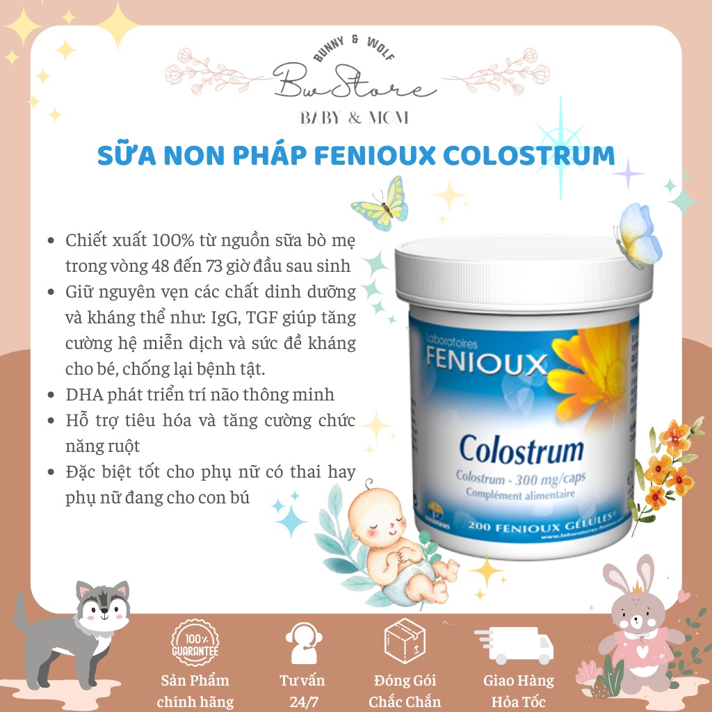 Sữa Non Pháp Fenioux Colostrum - Hộp 200 Viên cho bé từ sơ sinh