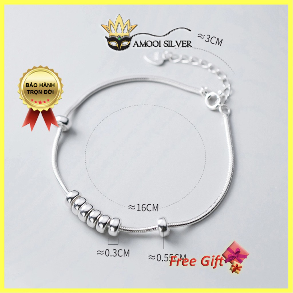 Lắc tay bạc S925 8 viên bi bạc - Amooi Silver AT105
