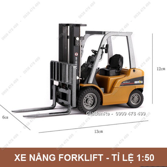 Mô Hình Kim Loại Xe Nâng Công Trình Forklift Tỉ Lệ 1:20 - Huina - 9952