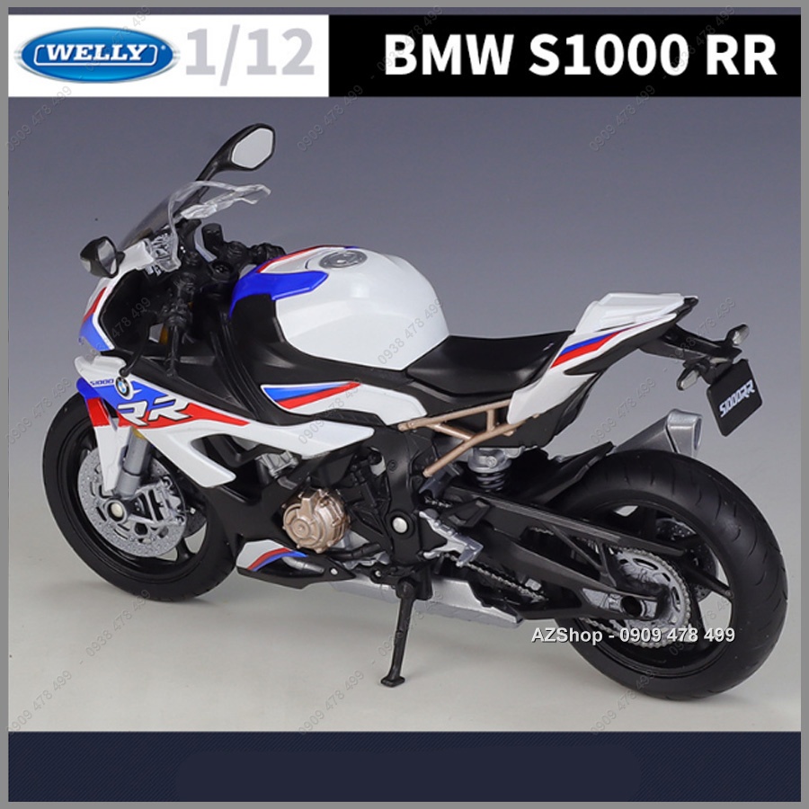 Xe Mô Hình Siêu Moto BMW S1000RR Cá Voi Sát Thủ - Tỉ Lệ 1:12 - Welly